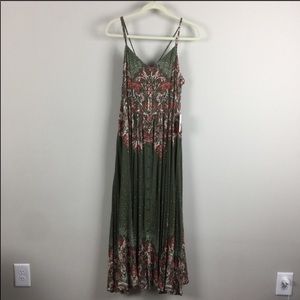 Free People | Olive Paisley Midi Dress NWT